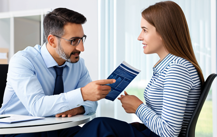 **
"A financial advisor in a modern office, sitting across from a client, discussing critical illness insurance options. The advisor is pointing to a brochure with easy-to-understand graphics. The scene conveys trust and expertise. Fully clothed, professional attire, safe for work, appropriate content, perfect anatomy, correct proportions, well-formed hands, proper finger count, natural body proportions, professional photography, high quality, family-friendly, daytime setting."
**