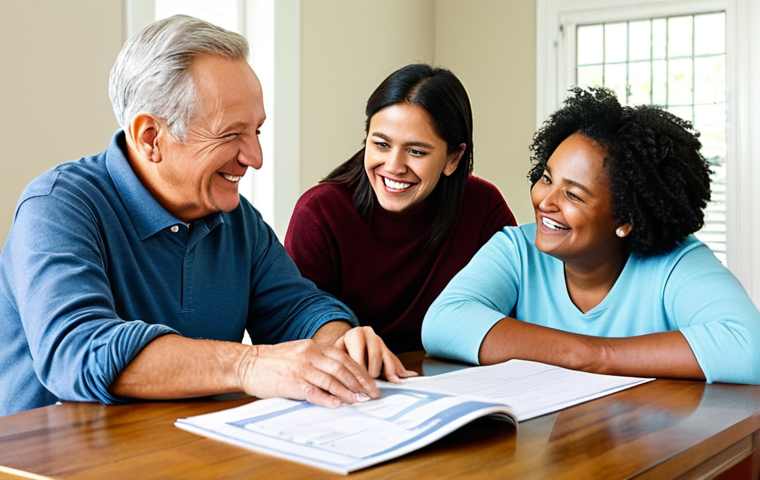 실손보험 가입 조건 - Supplemental Insurance Options - Family Security**
Prompt: A happy, multi-generational family (gran...