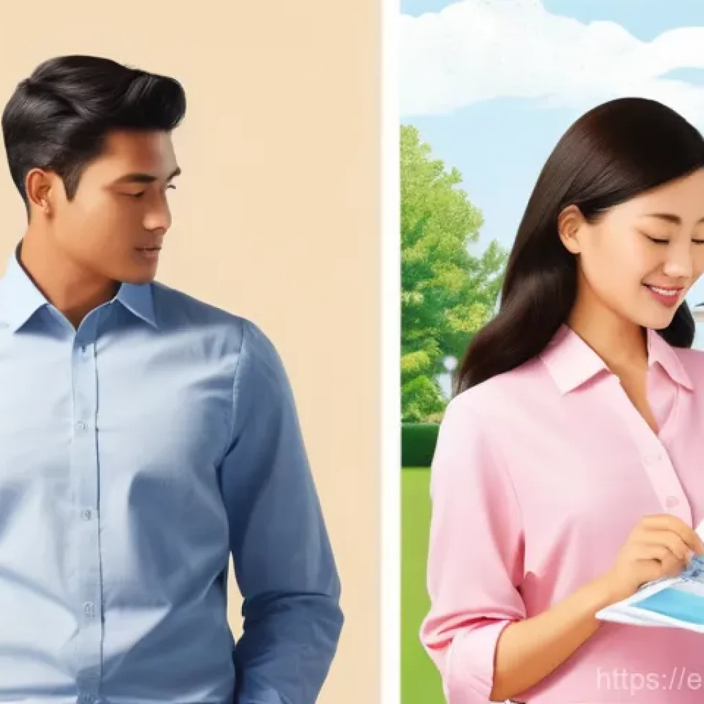 장기보험과 단기보험 비교 - **Prompt:** A triptych image illustrating the evolution of an individual's life and insurance needs....