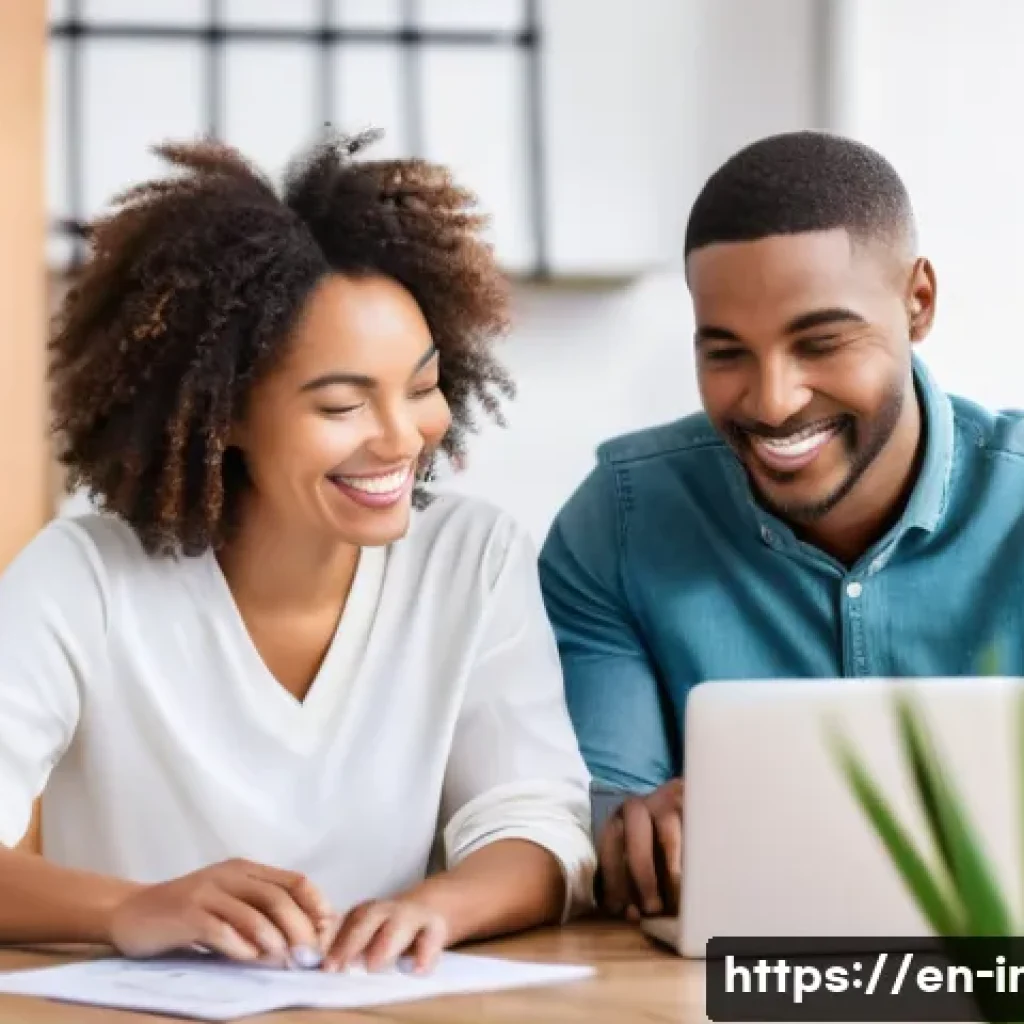 태아보험 언제 가입해야 할까 - **Prompt:** A diverse couple in their mid-30s, dressed in smart casual attire, sits comfortably at a...